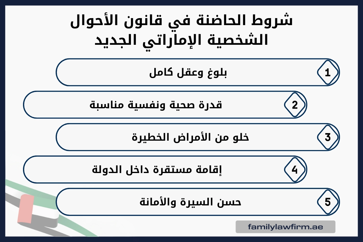 شروط الحاضنة في قانون الأحوال الشخصية الإماراتي الجديد