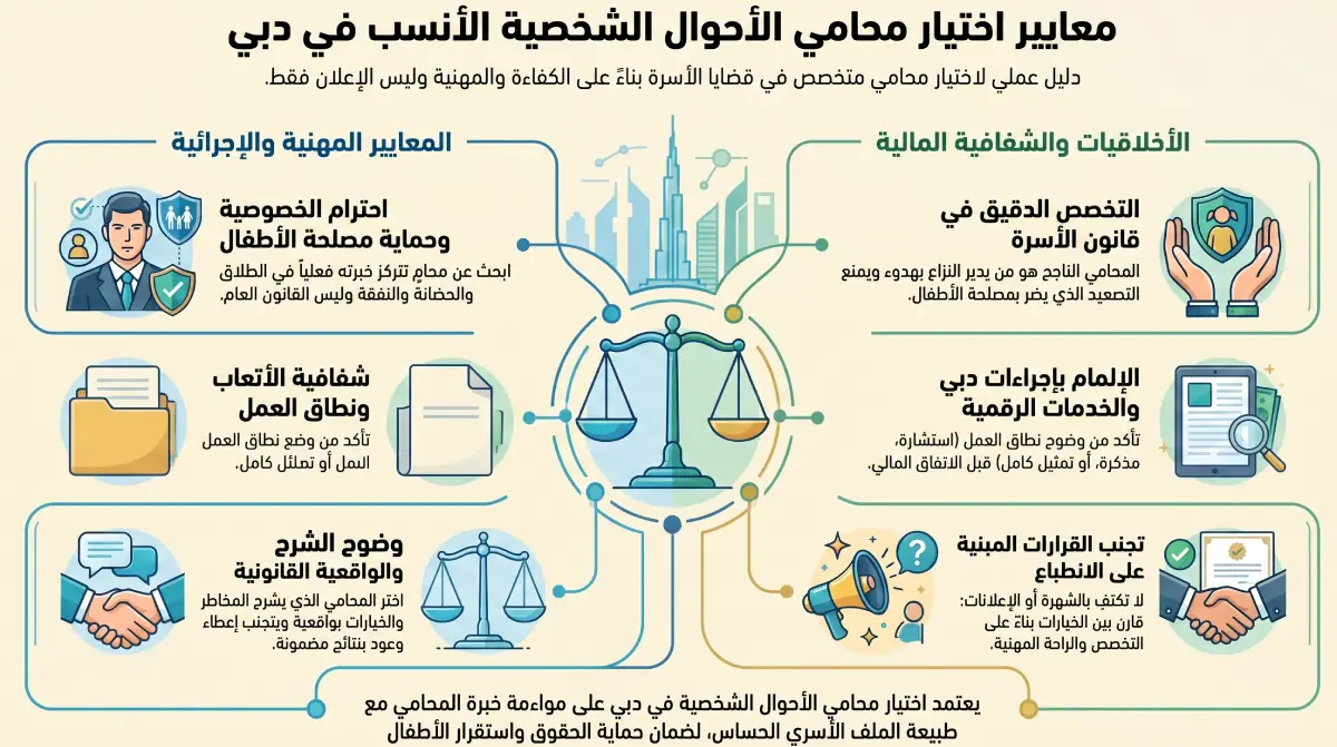 معايير اختيار افضل محامي احوال شخصية في دبي
