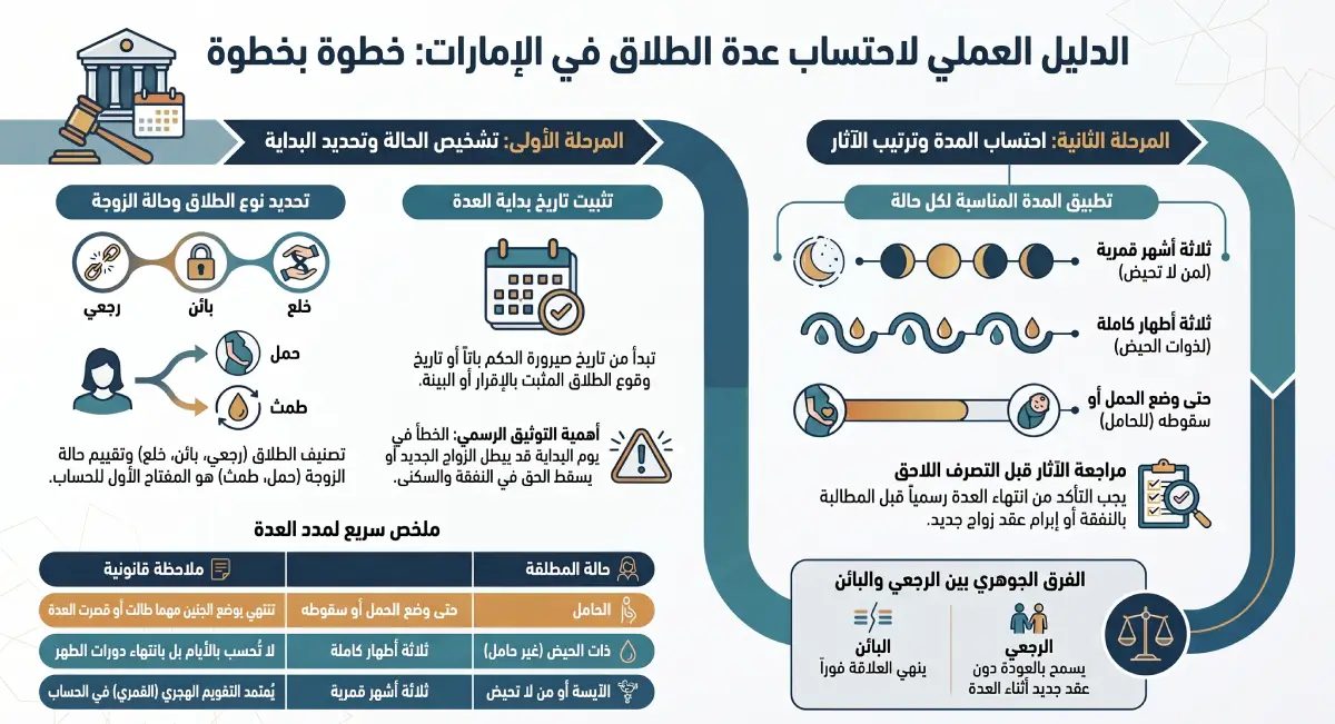 كيفية احتساب عدة الطلاق في الإمارات خطوة بخطوة